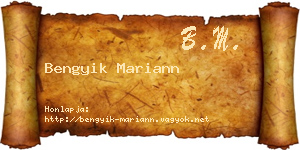 Bengyik Mariann névjegykártya