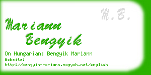 mariann bengyik business card